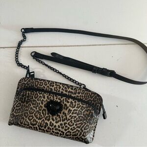 Betsey Johnson Cheetah Wallet Chain Crossbody